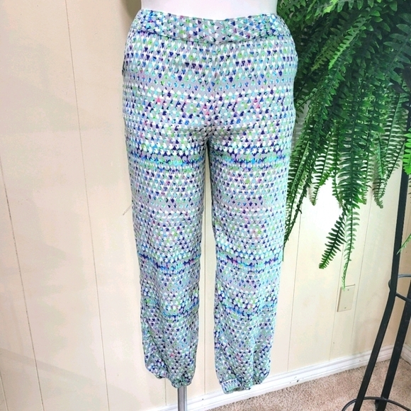 Lightweight Joggers Multicolor Pastel Diamond Print 3D Urban Pants Y2K Sz L - Picture 4 of 13